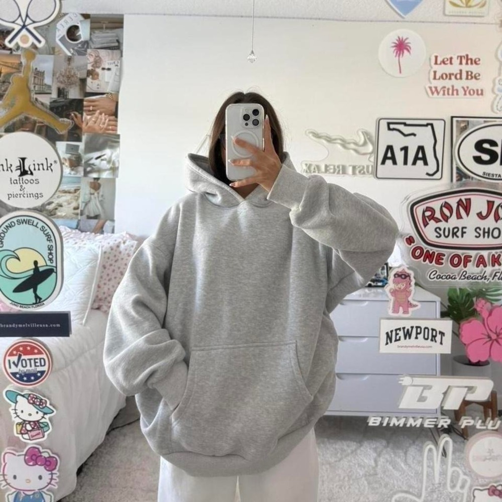 grey oversized hoodie